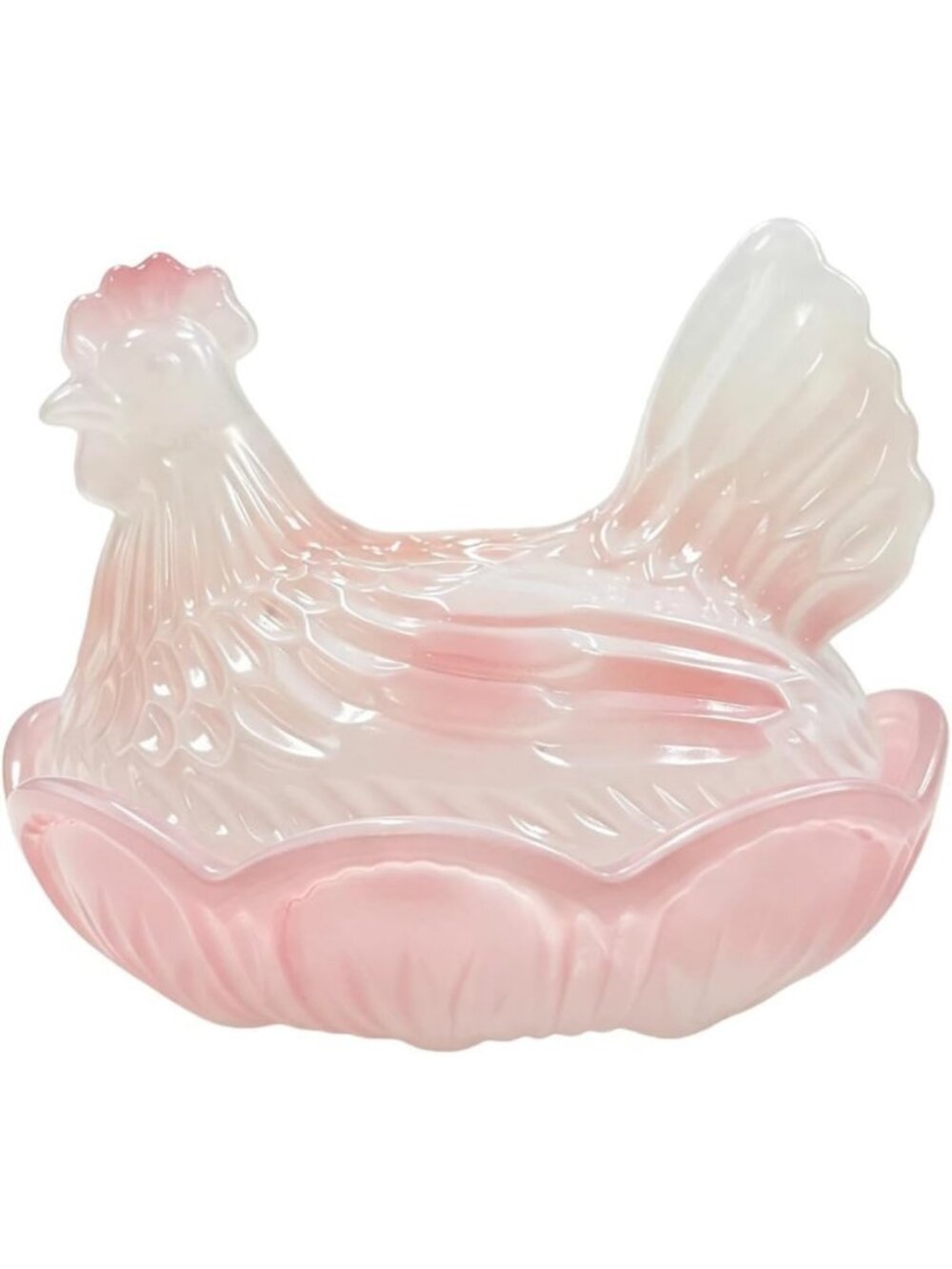 Vintage Glass Hen on Nest Dish with Lid - Candy Dish for Sweets, Nuts & Decor